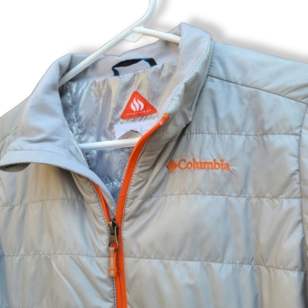 COLUMBIA Gray Omni Heat Quilted Puffer Coat Girls Large L 14 16 Winter Jacket - Picture 15 of 16
